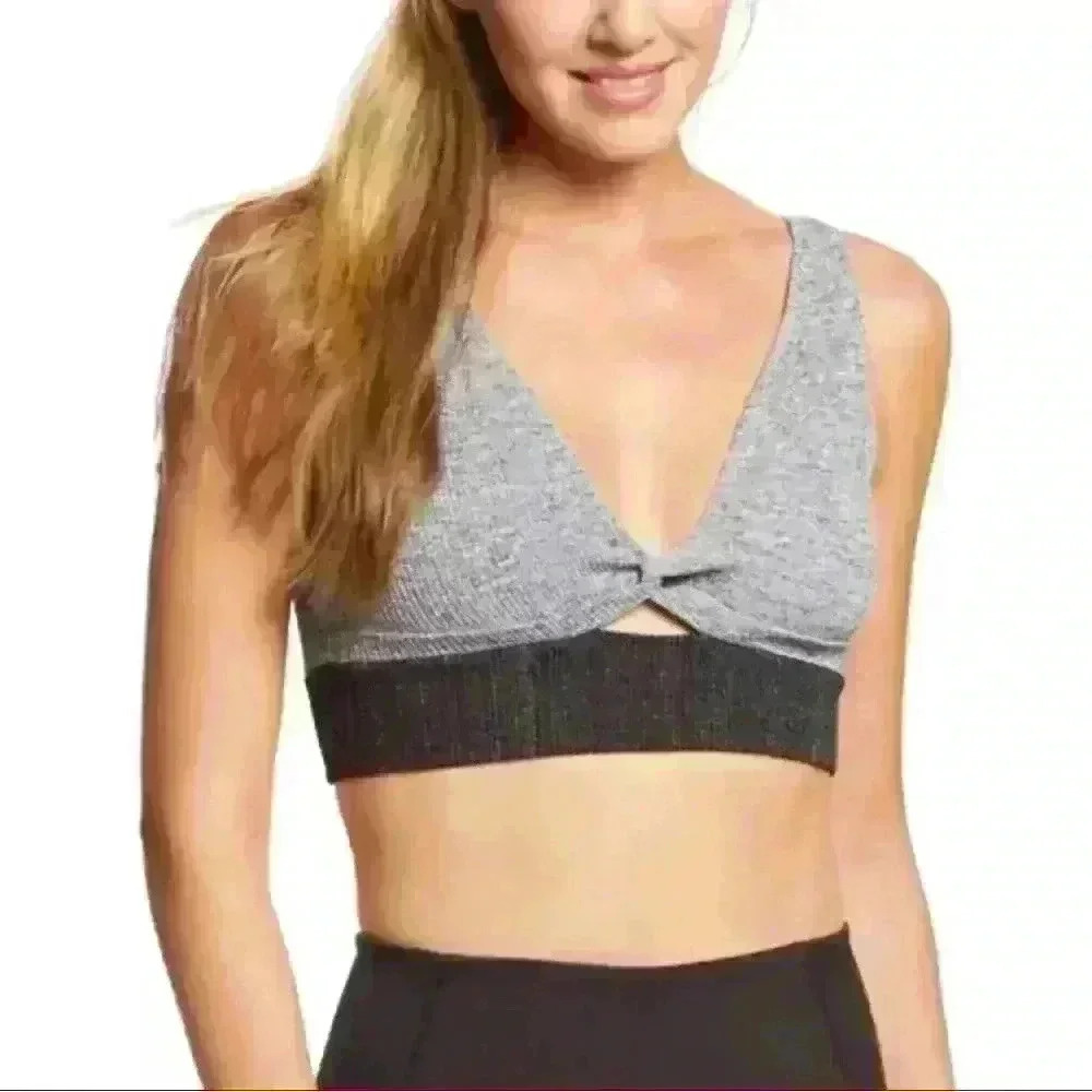 Free People Sports Yoga Bra - Small Heather Grey Shakti Seamless NWOT MSRP $48